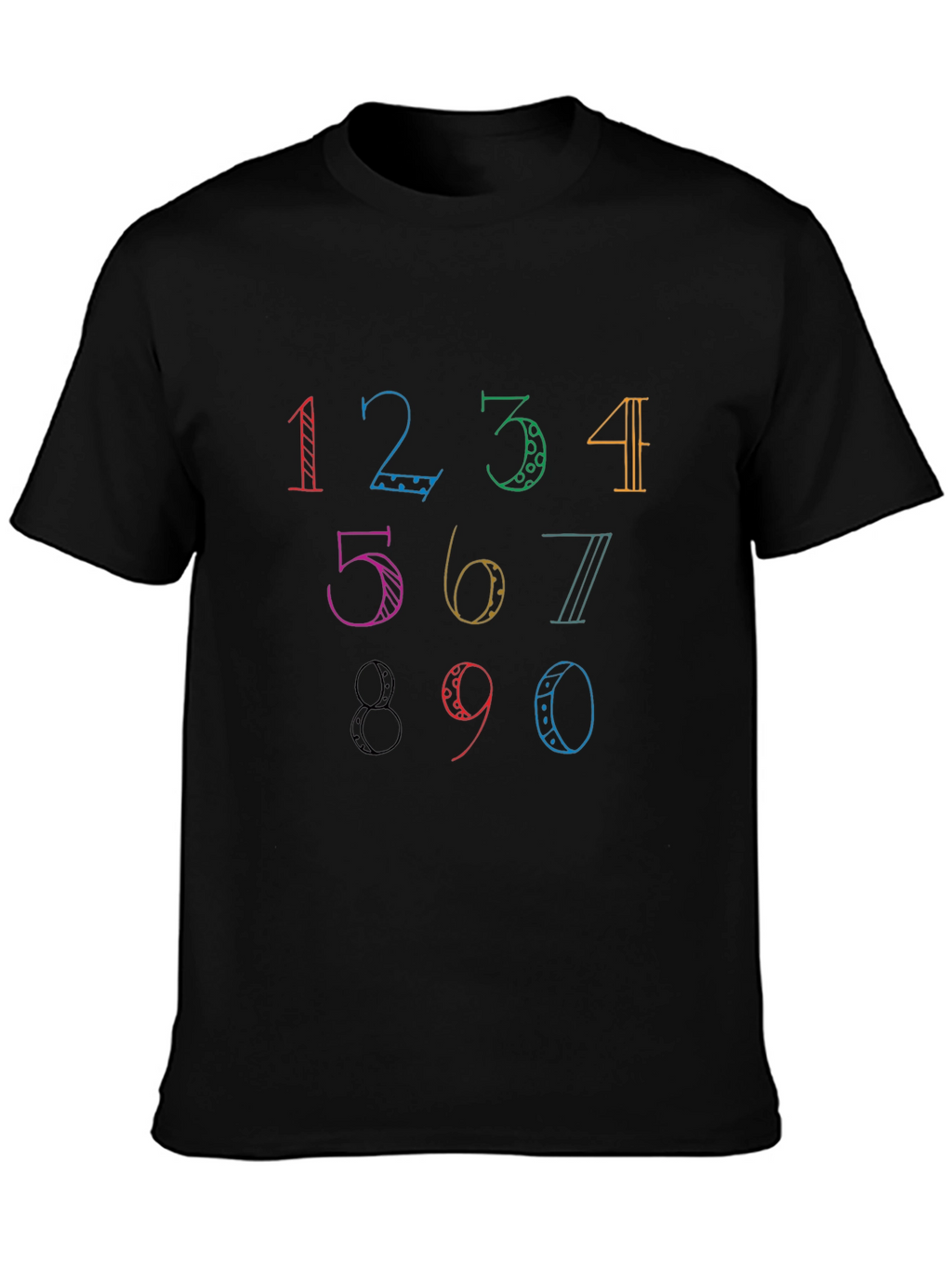 Colorful Number Graphic T-Shirt