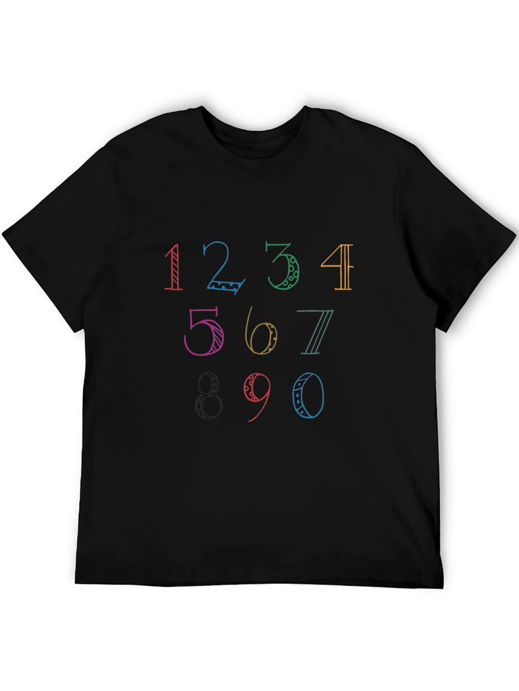 Colorful Number Graphic T-Shirt