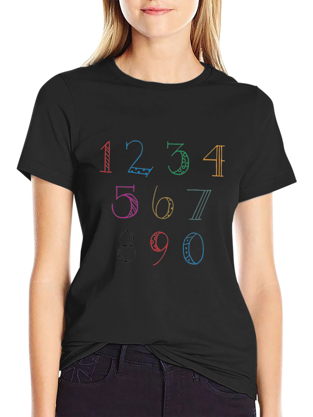 Colorful Number Graphic T-Shirt