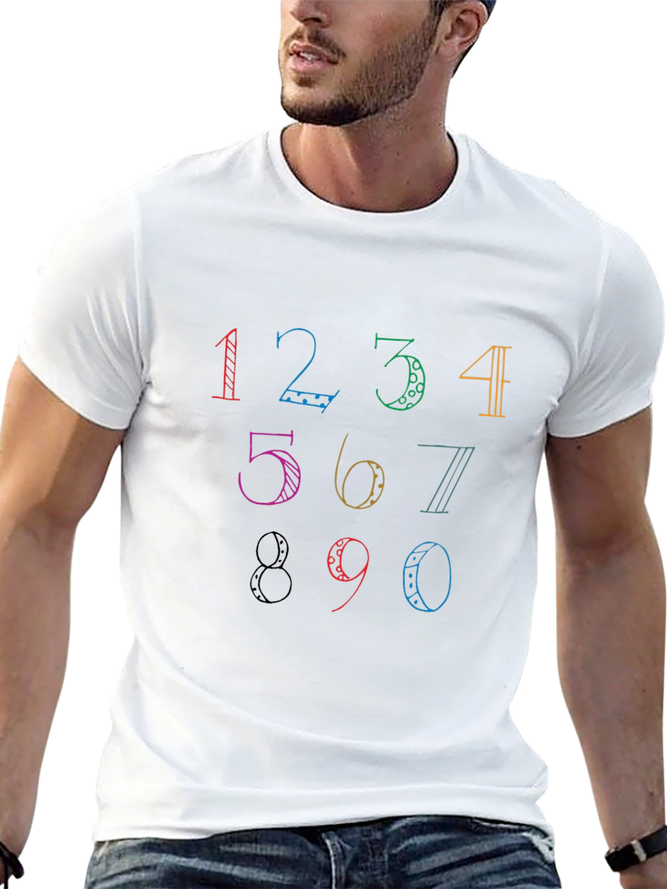 Colorful Number Graphic T-Shirt