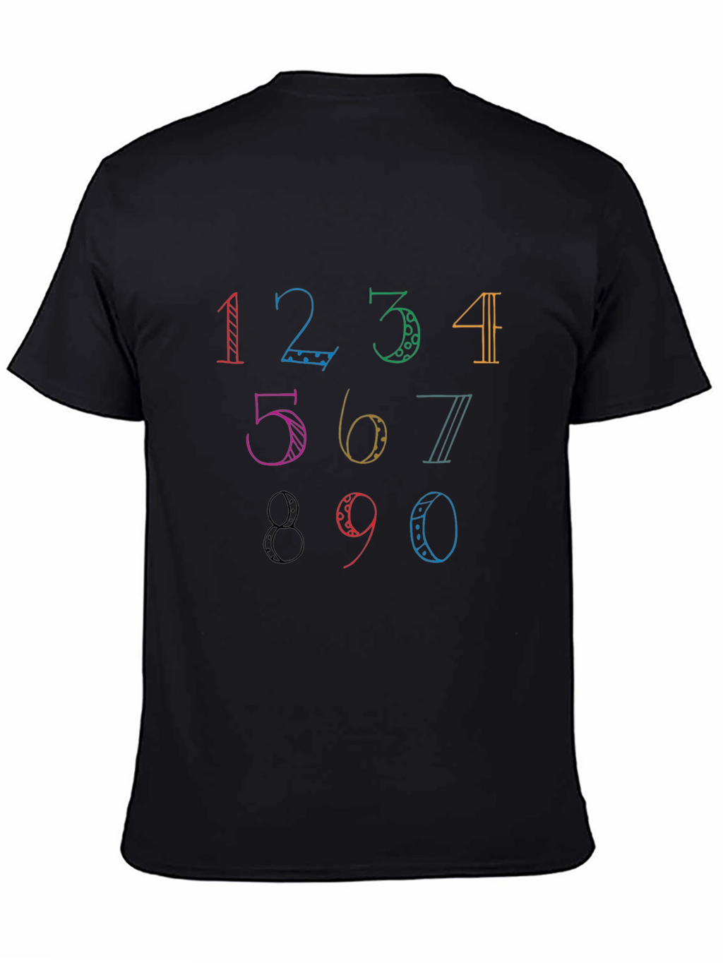 Colorful Number Graphic T-Shirt