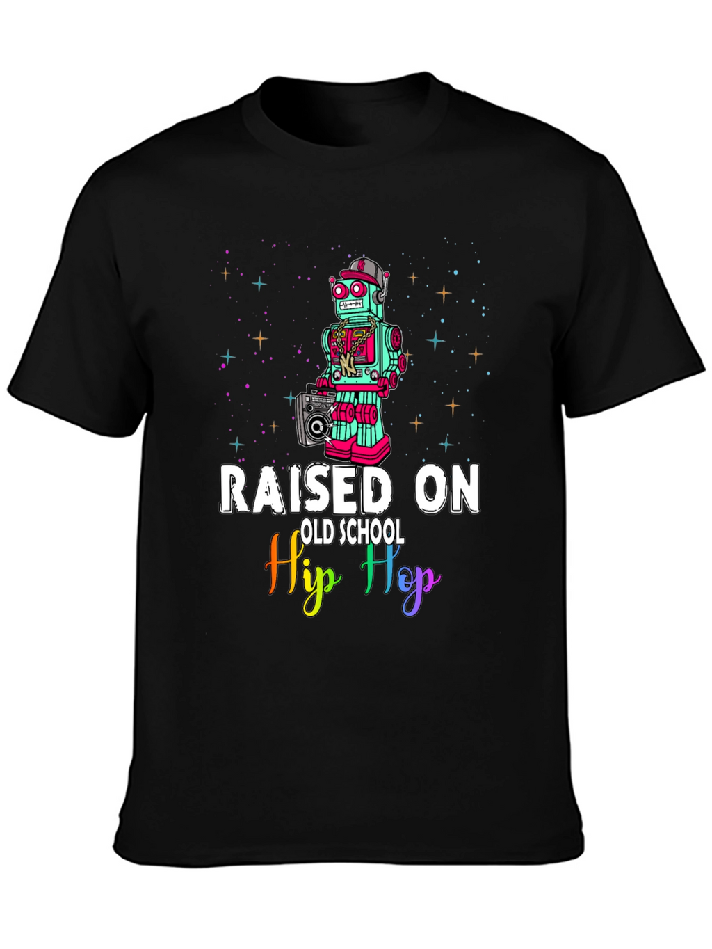 Raised On Old School Hip Hop Robot T-Shirt