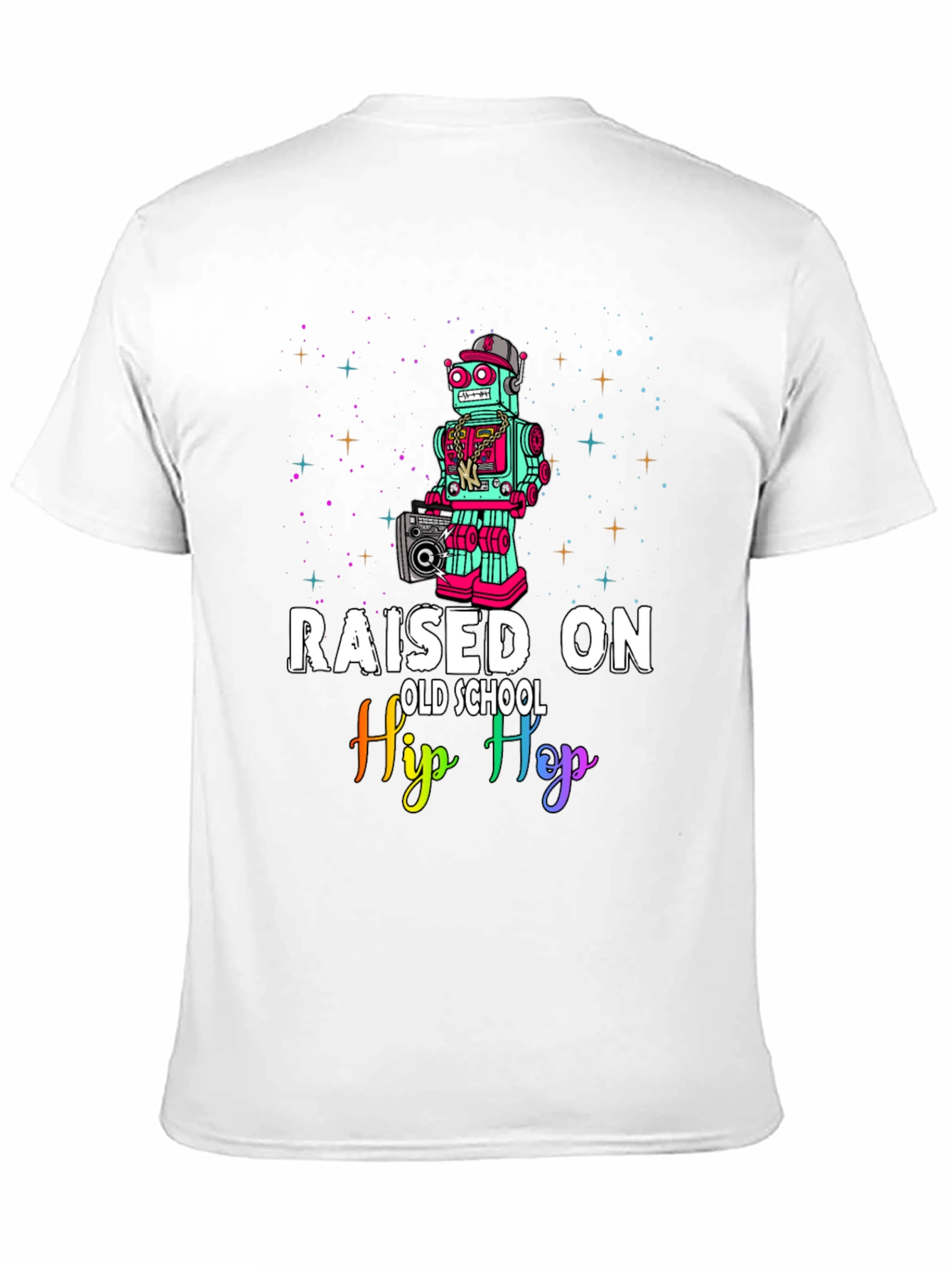 Raised On Old School Hip Hop Robot T-Shirt