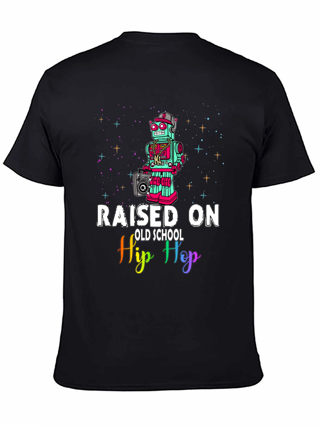Raised On Old School Hip Hop Robot T-Shirt