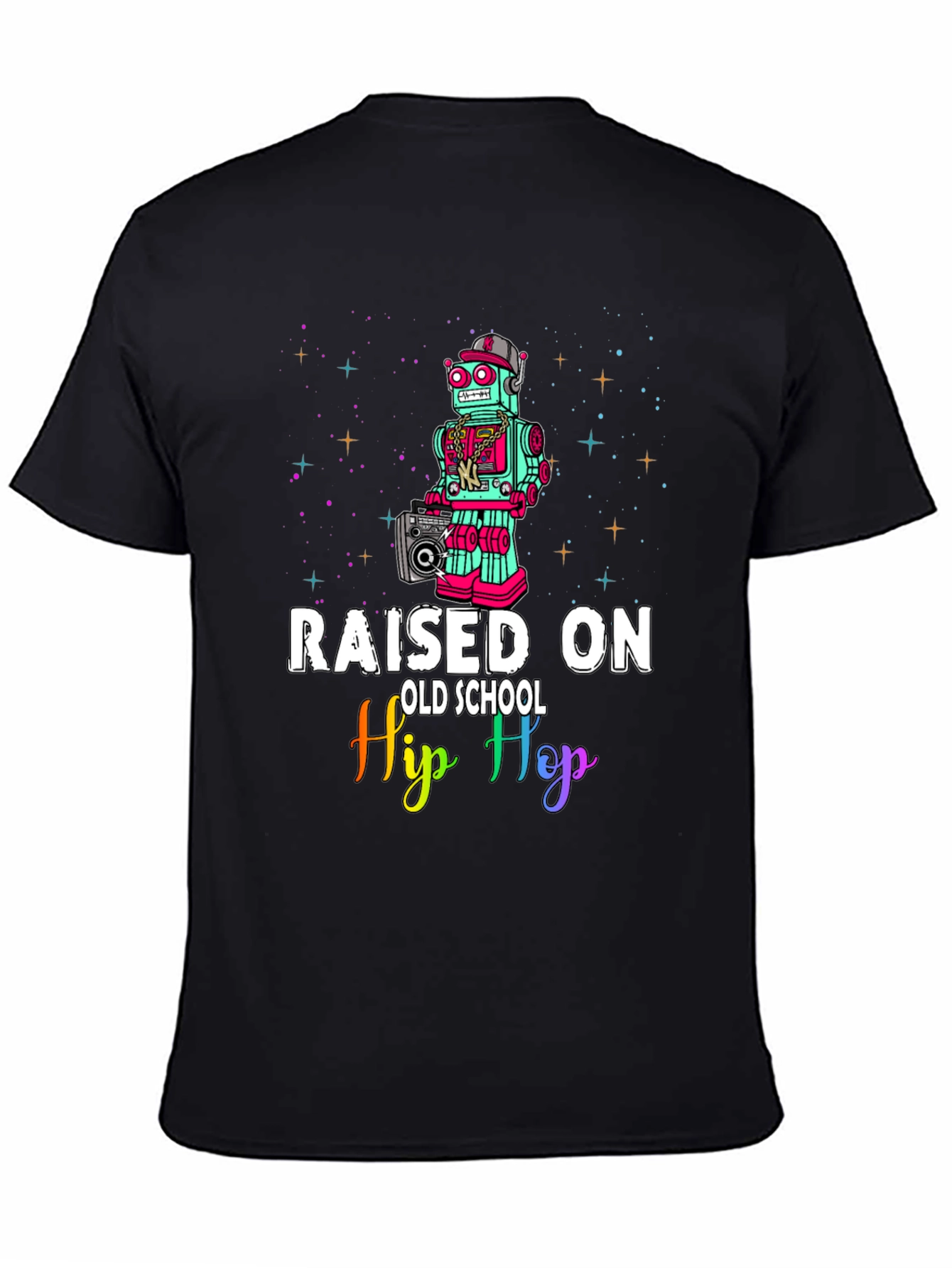 Raised On Old School Hip Hop Robot T-Shirt