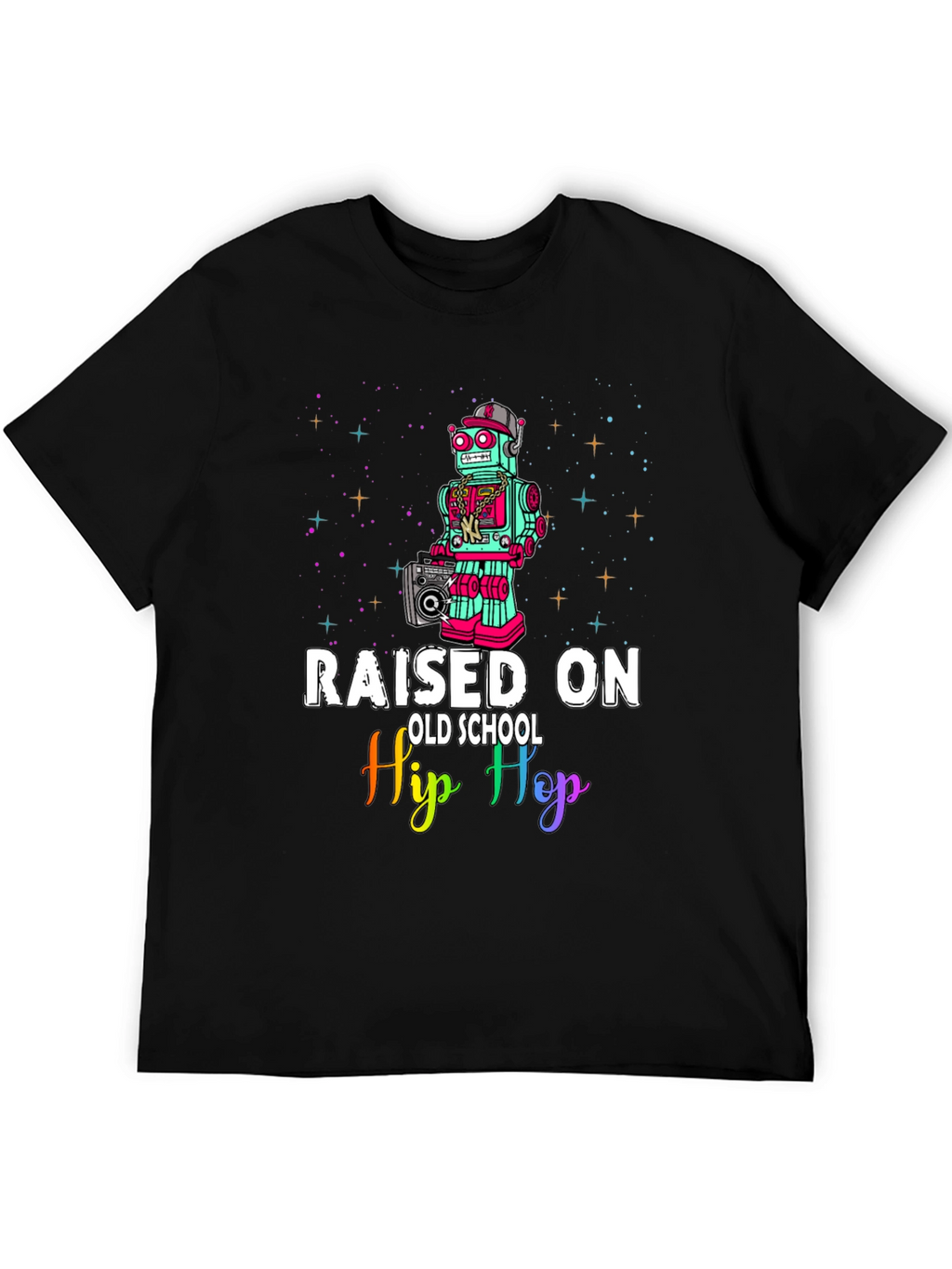 Raised On Old School Hip Hop Robot T-Shirt