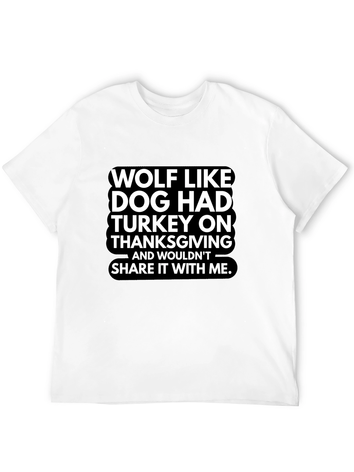 Funny Thanksgiving Wolf Dog Graphic T-Shirt