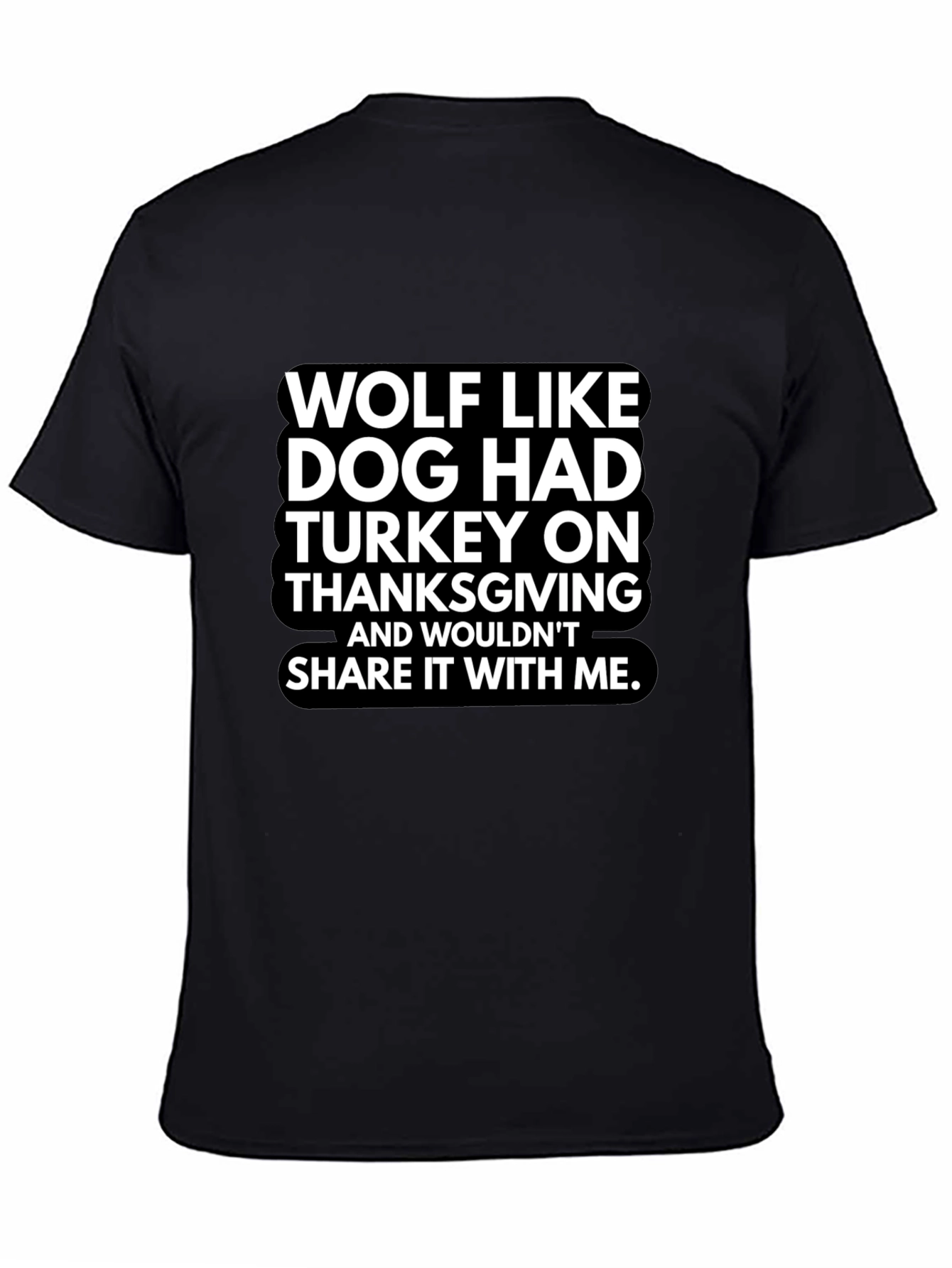Funny Thanksgiving Wolf Dog Graphic T-Shirt