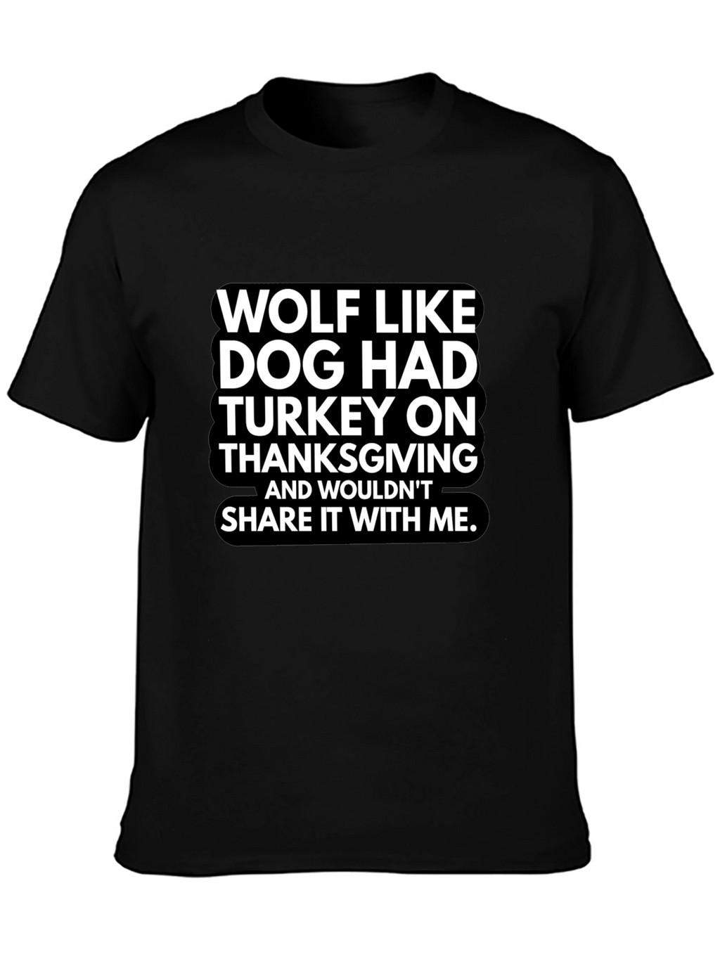 Funny Thanksgiving Wolf Dog Graphic T-Shirt