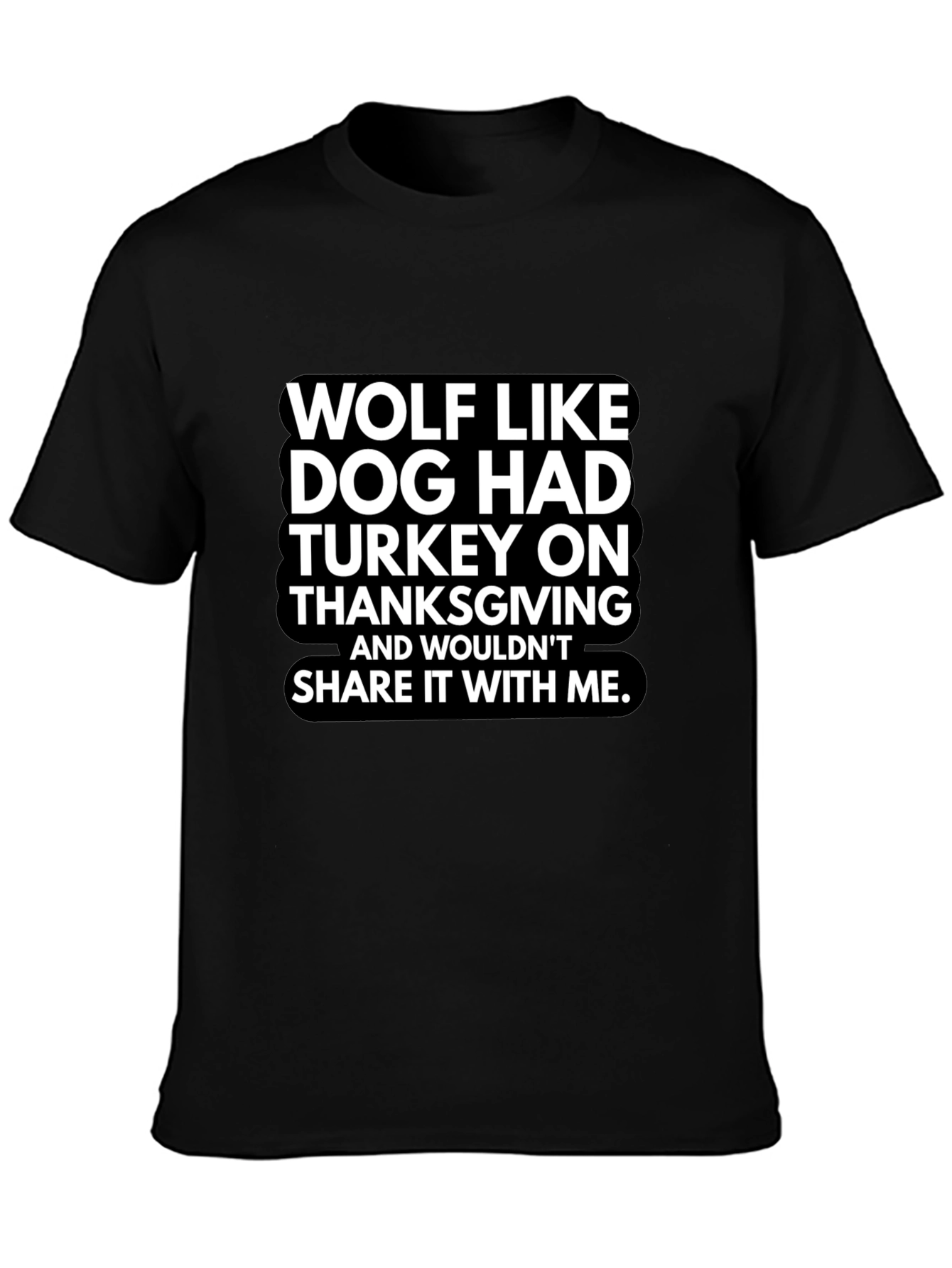 Funny Thanksgiving Wolf Dog Graphic T-Shirt