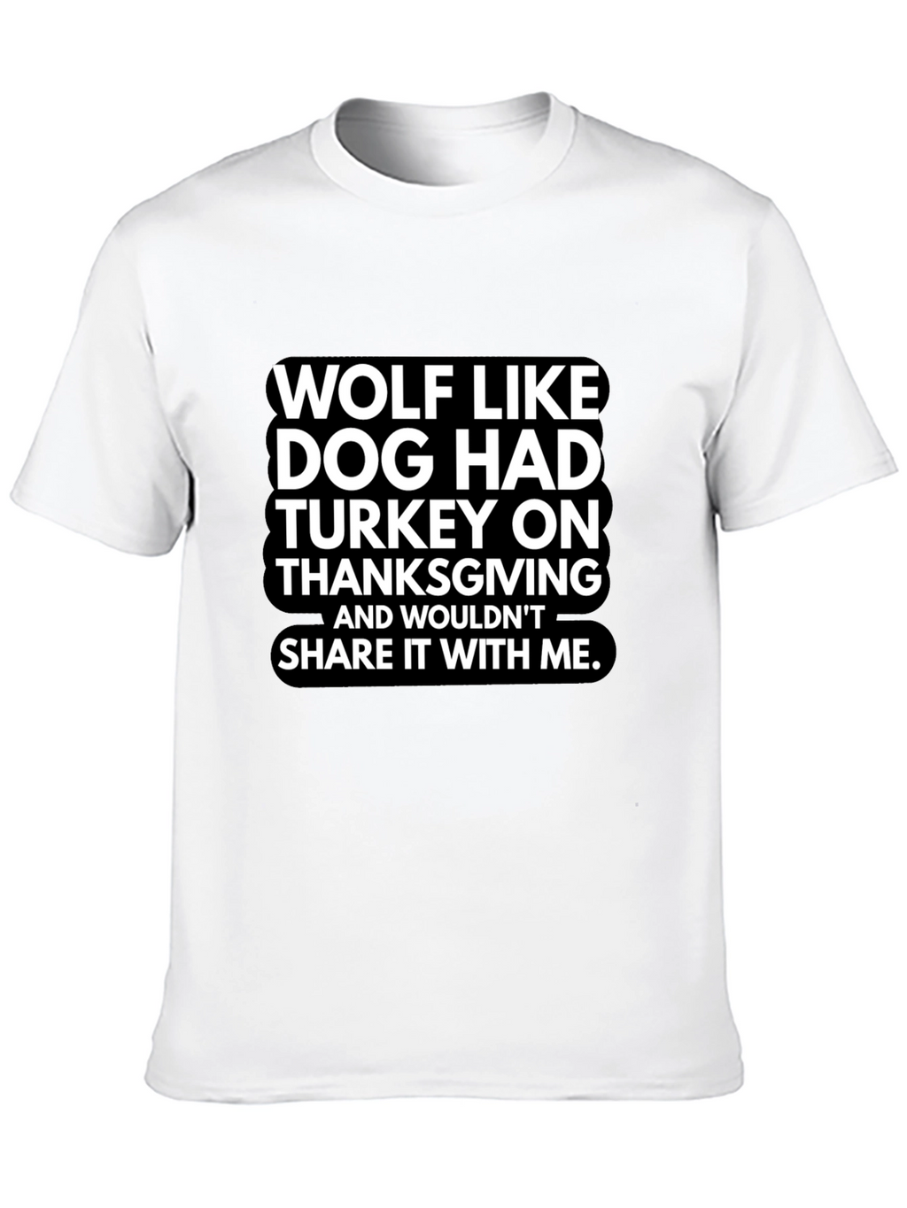 Funny Thanksgiving Wolf Dog Graphic T-Shirt