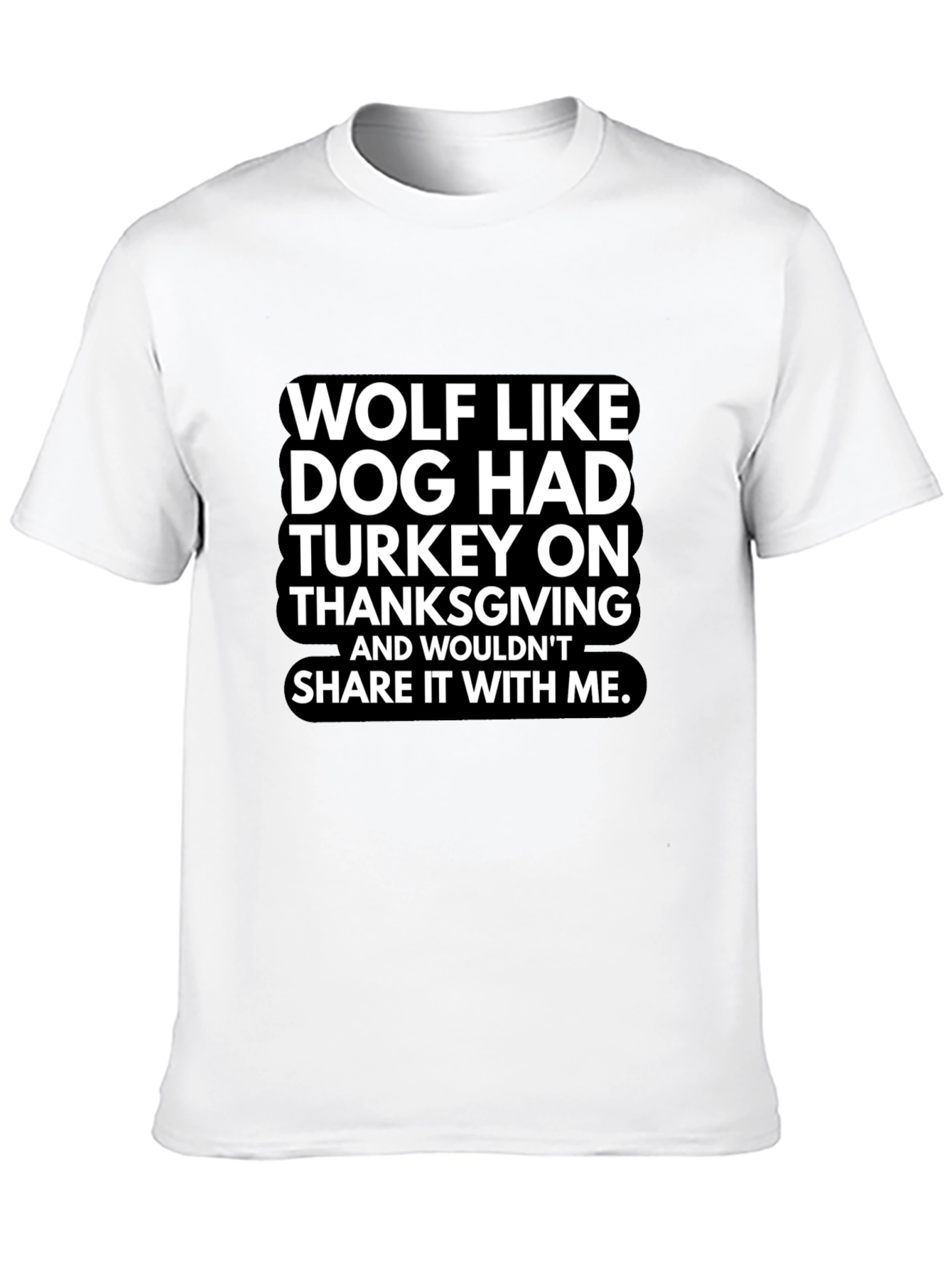 Funny Thanksgiving Wolf Dog Graphic T-Shirt