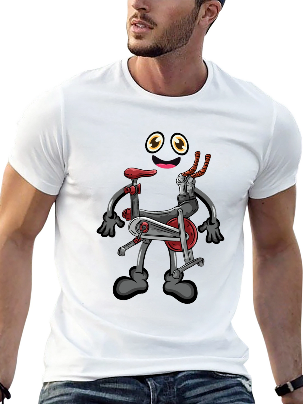 Cartoon Exercise Bike Graphic Tee