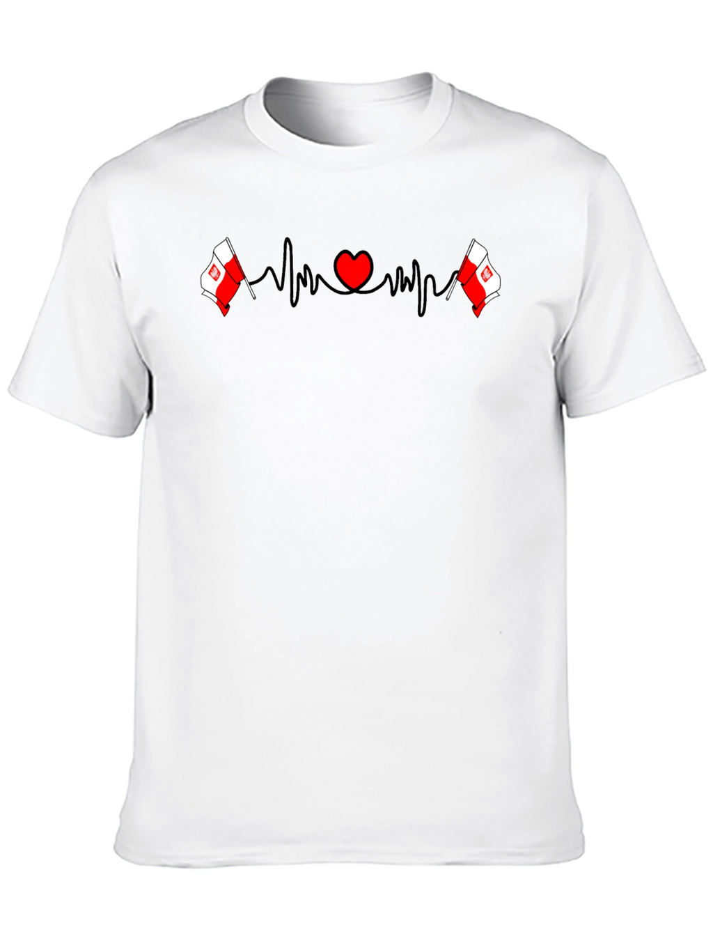 Poland Flag Heartbeat Graphic Tee