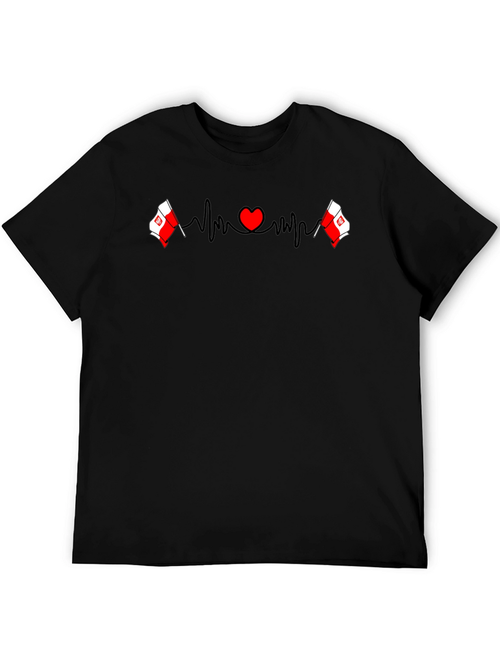 Poland Flag Heartbeat Graphic Tee