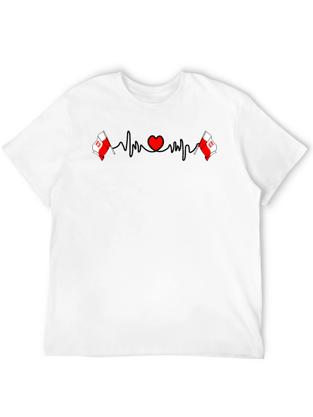 Poland Flag Heartbeat Graphic Tee