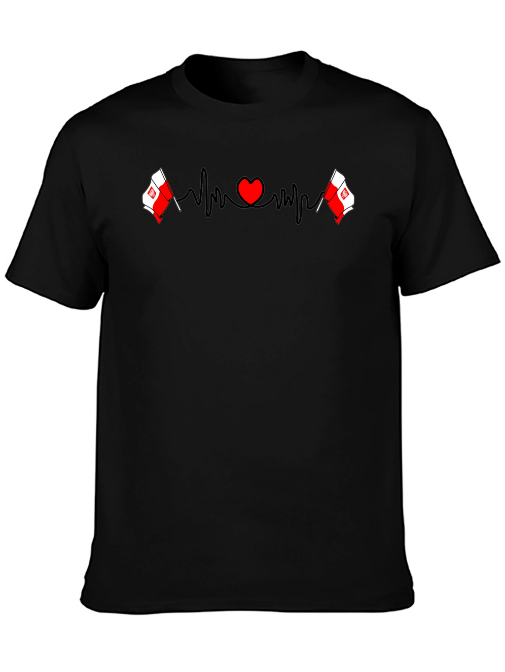 Poland Flag Heartbeat Graphic Tee