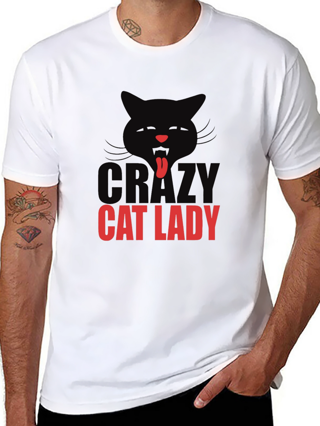Crazy Cat Lady T-Shirt - Black Cotton Tee